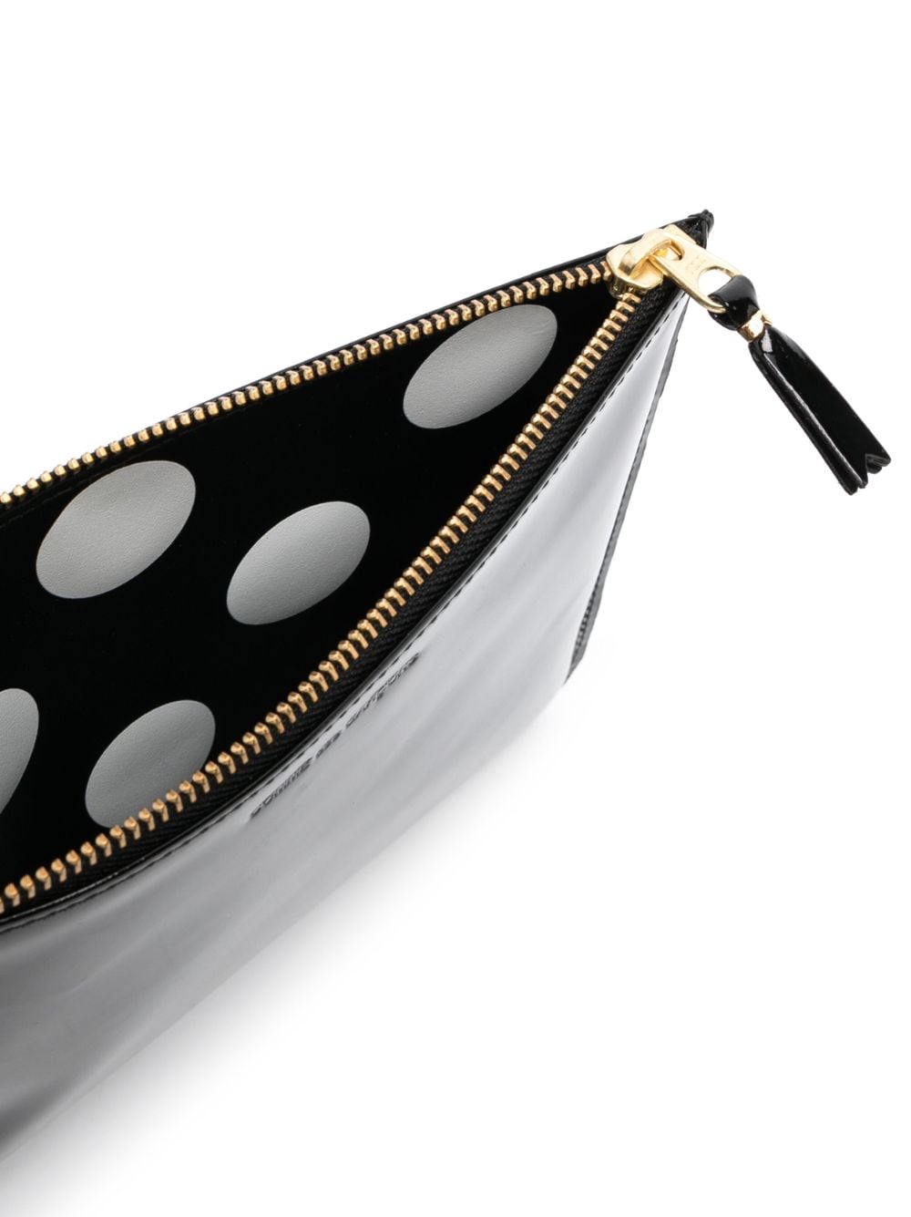 Shop Comme Des Garçons Patent-finish Clutch Bag In Black