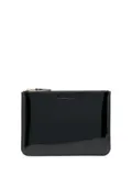 Comme Des Garçons Wallet patent-finish clutch bag - Black