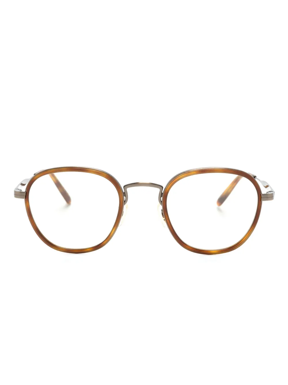 Oliver Peoples tortoiseshell-effect round-frame glasses | Brown | Image 1