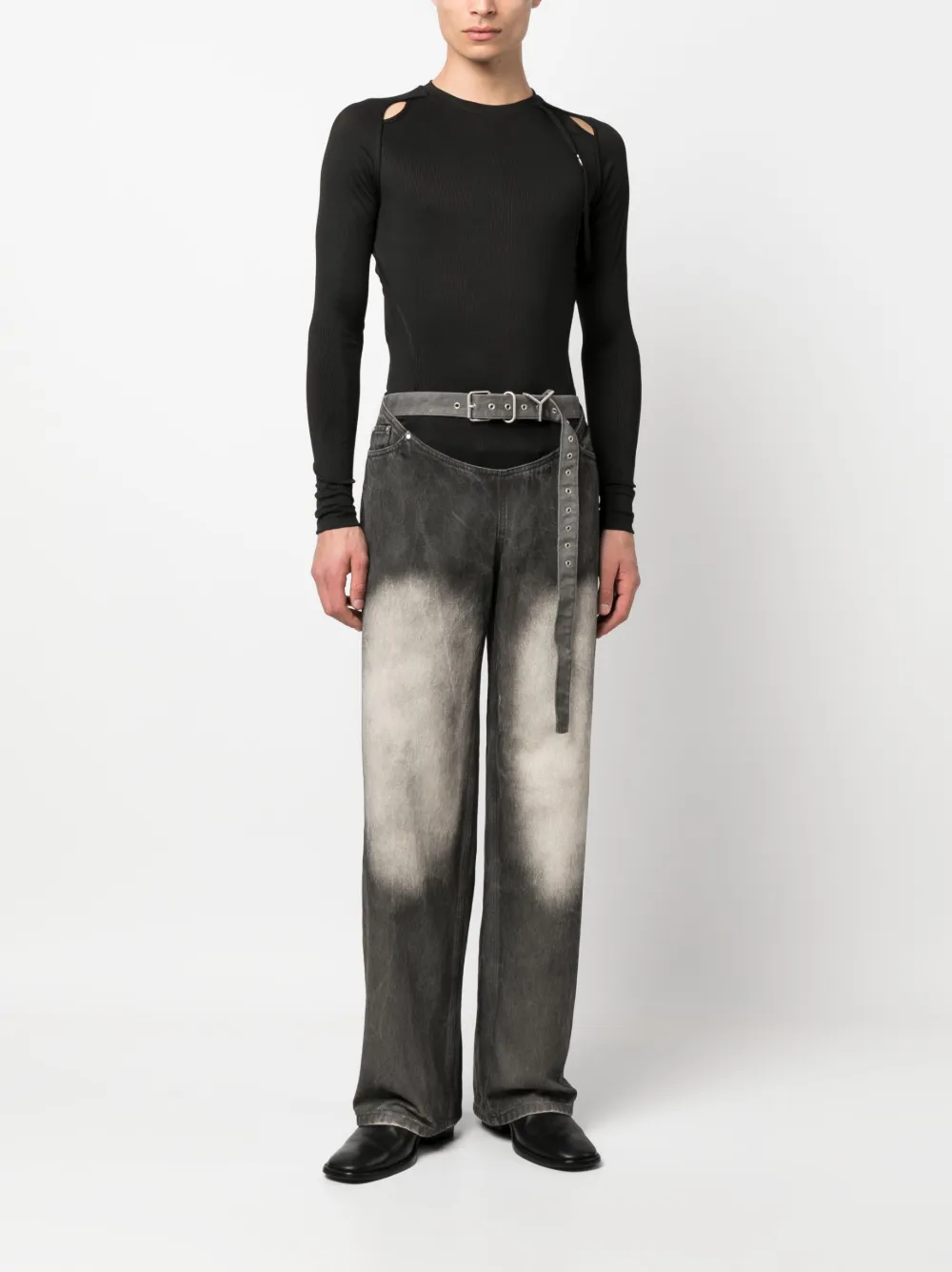 Y/Project Ruimvallende jeans - Zwart