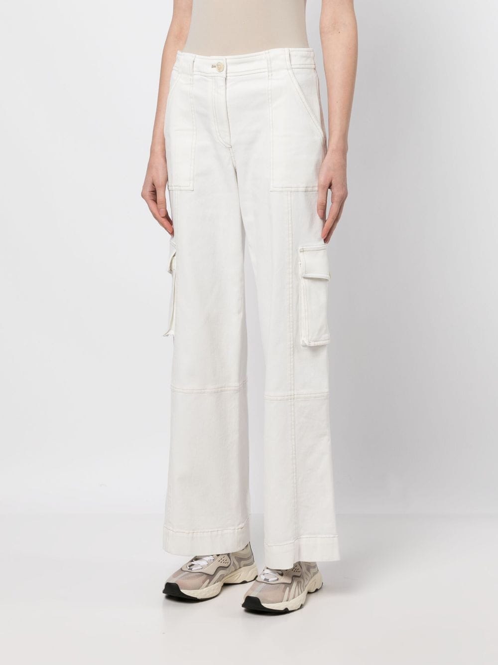 Shop Twp Wide-leg Cargo Trousers In White