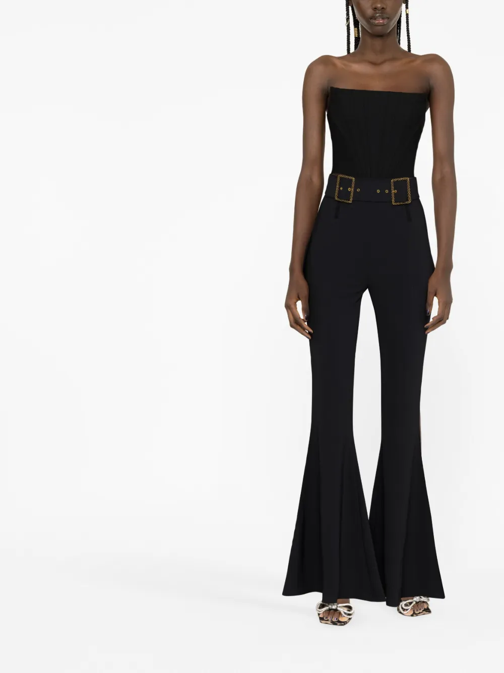 Elisabetta Franchi Flared broek - Zwart