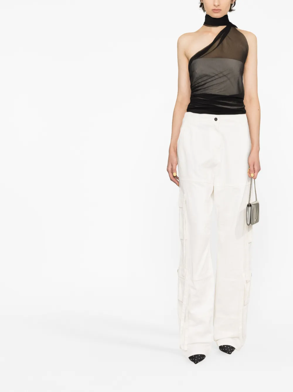 Ludovic de Saint Sernin semi-sheer halter top - Zwart