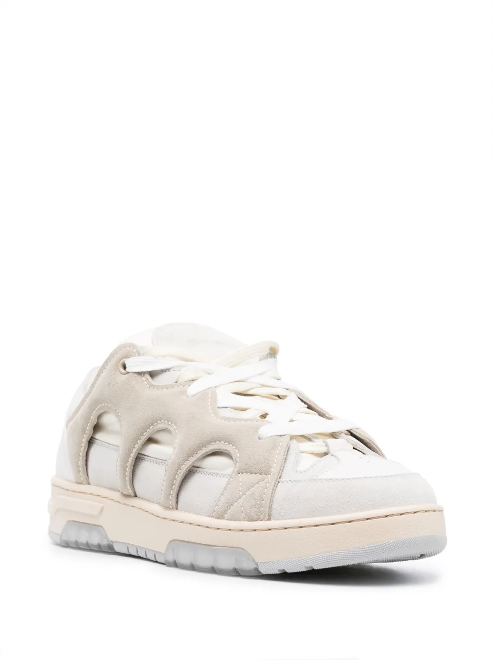 Paura Santha layered suede-panel sneakers - Wit