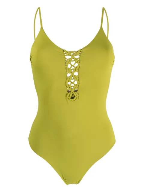 Fisico braided-detail cut-out swimsuit