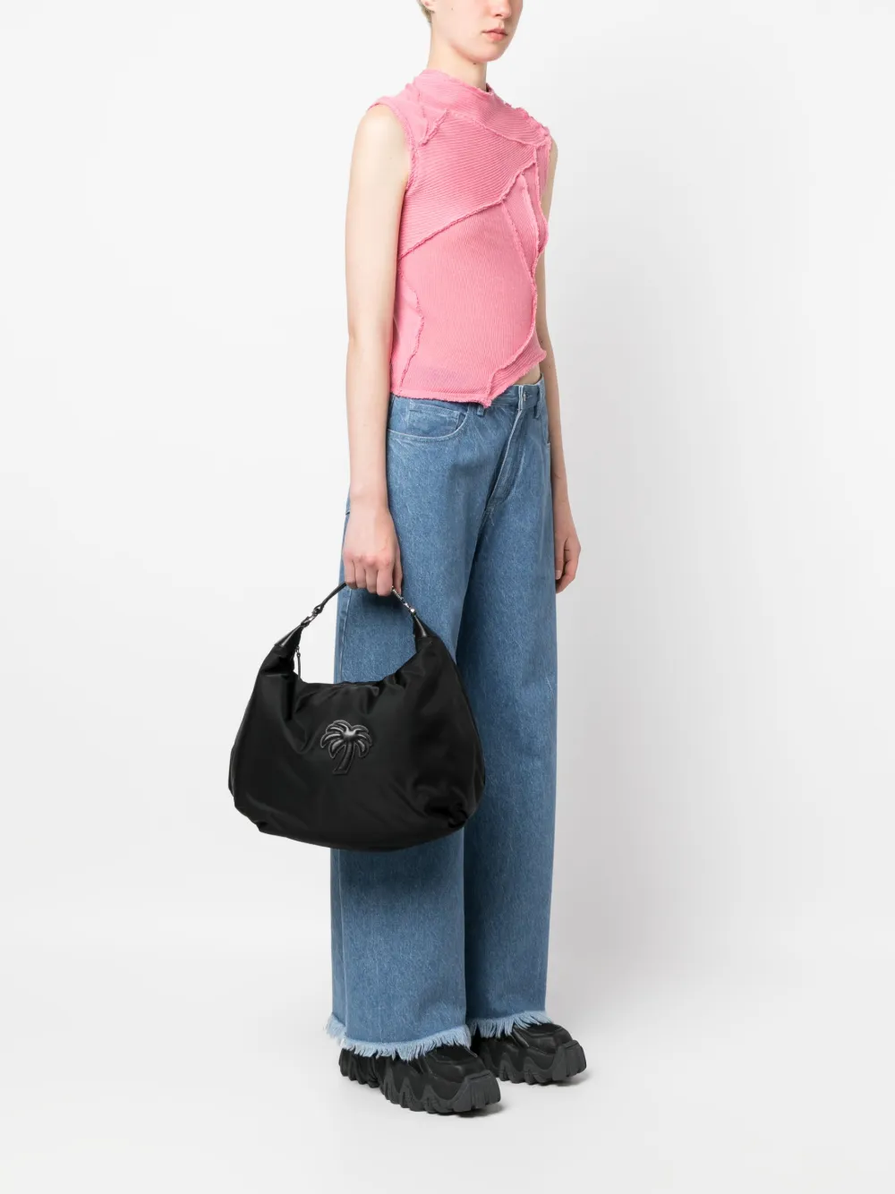 Palm Angels Big Palm tas met logopatch - Zwart