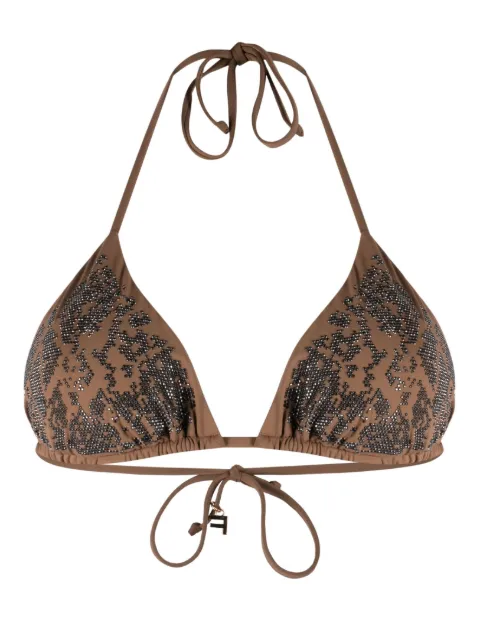 Fisico - rhinestone-embellished bikini top