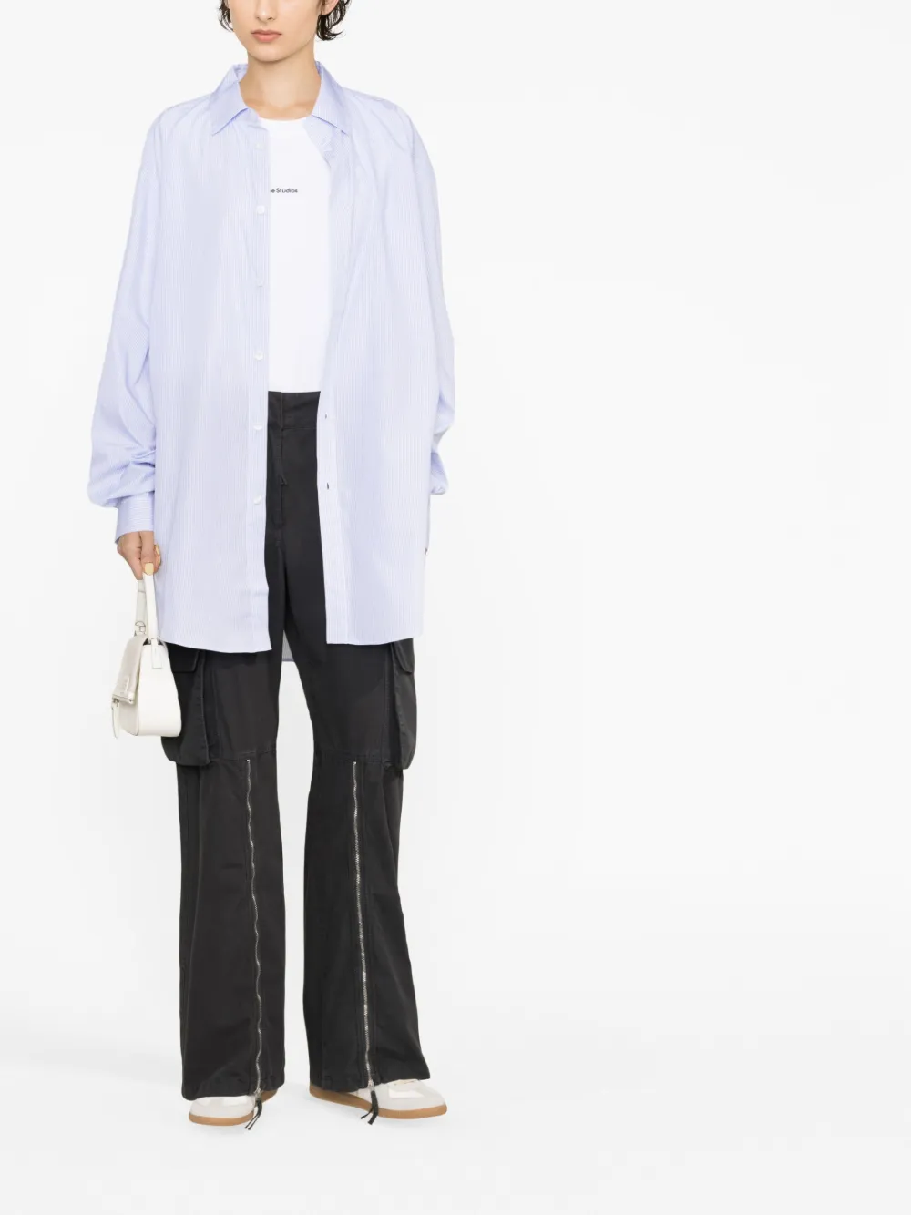 Hed Mayner Blouse met krijtstreep - Blauw
