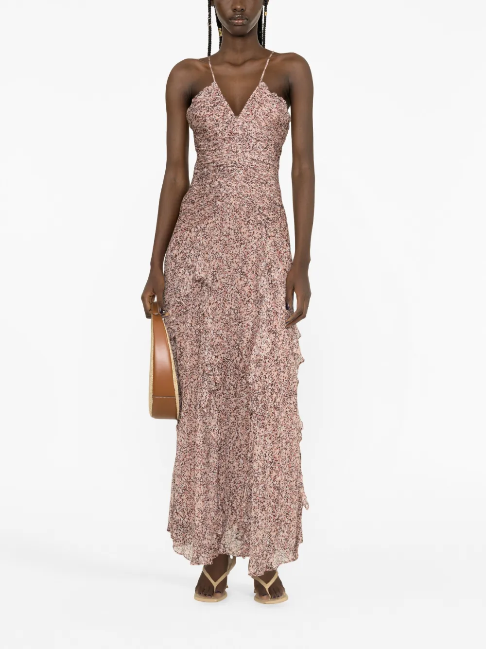 Shona Joy Cynthia floral-print ruched maxi dress - Roze