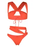 The Attico crossover draped bikini set - Orange