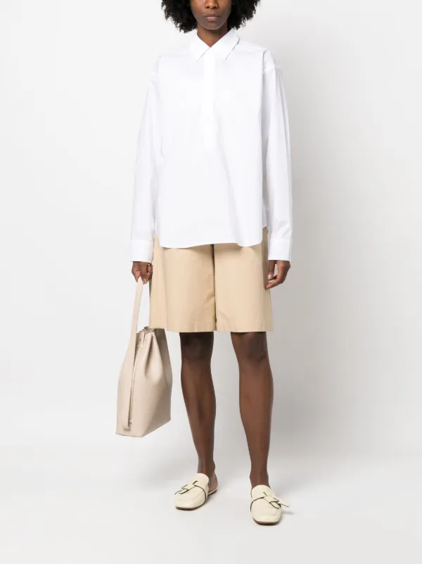 SOFIE D'HOORE 長袖Tシャツ 36 アイボリー 新品 Sofie D'hoore long-sleeve Cotton Shirt | White | FARFETCH