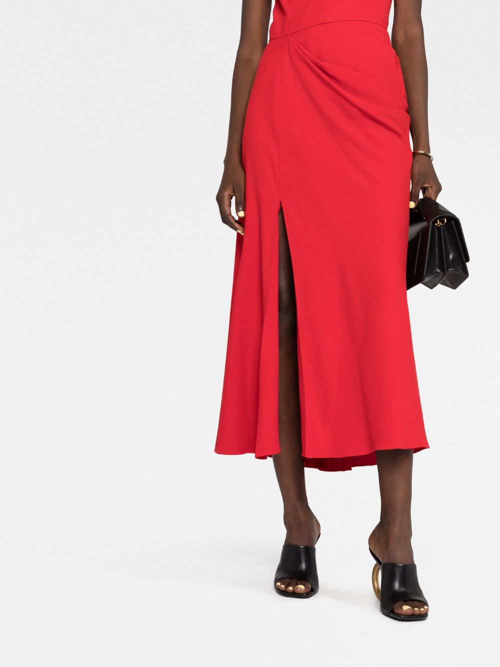 Shop Alexander Mcqueen Draped Mid-length Dress In Rot