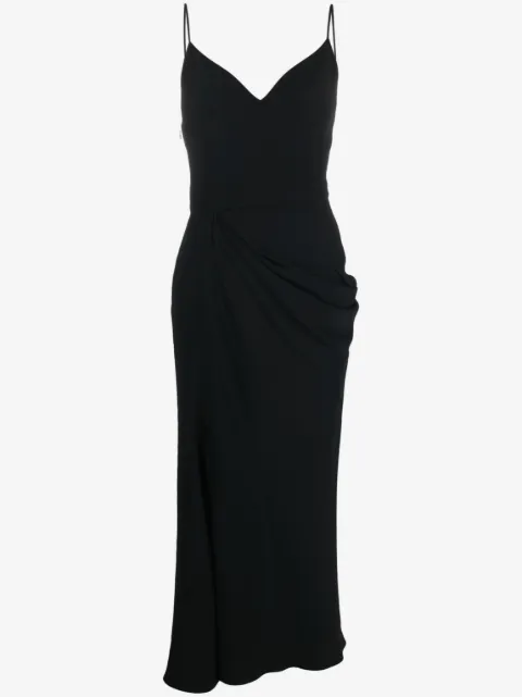 Alexander McQueen vestido midi con diseño drapeado