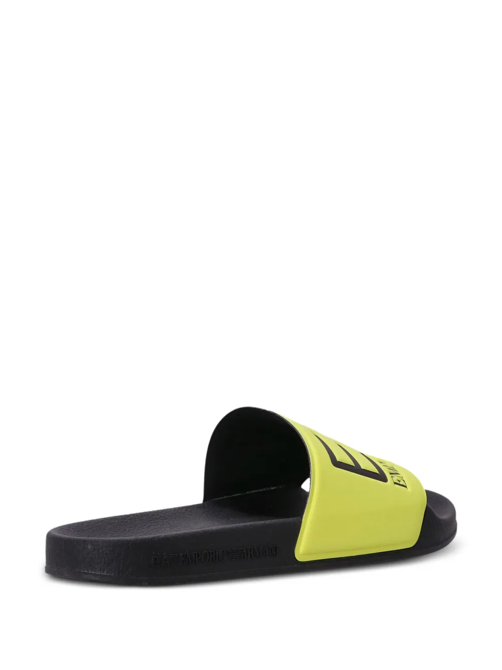 Ea7 Logo-print Slip-on Slides In Gelb