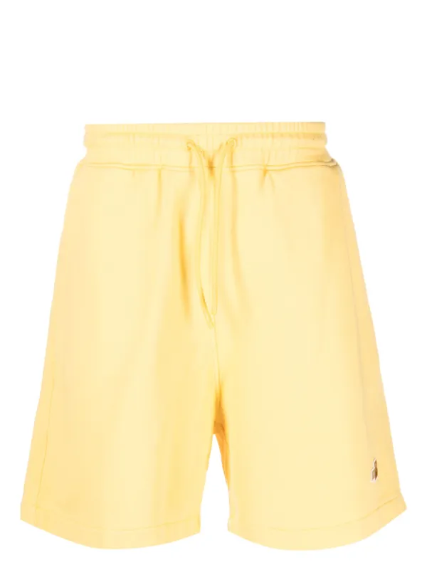 Drôle De Monsieur logo-patch Cotton Shorts | Yellow | FARFETCH CY