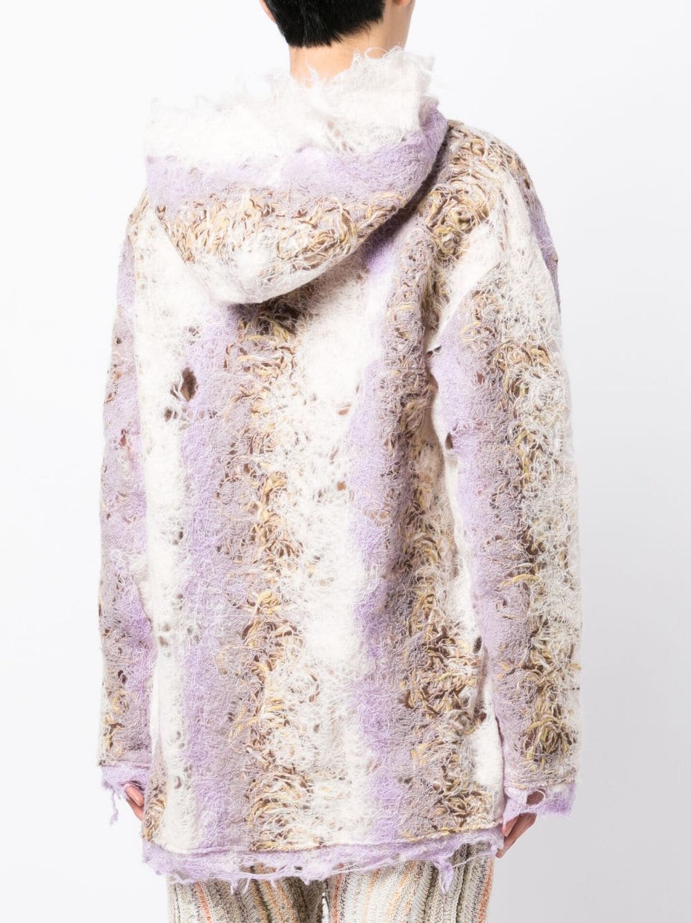 Shop Vitelli Gradient-effect Knitted Hoodie In Purple