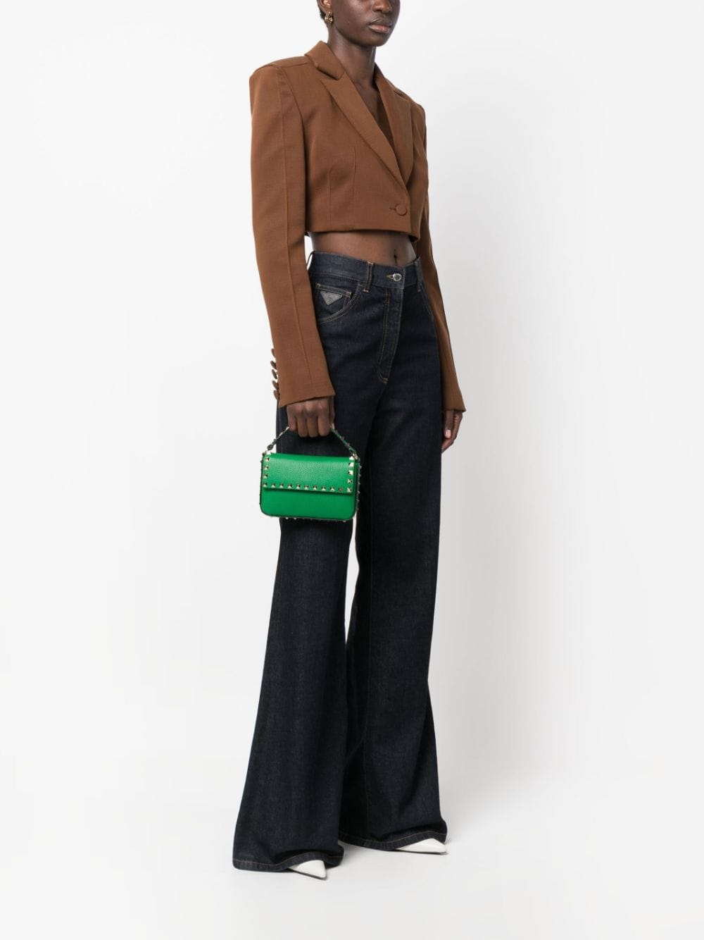 Valentino Garavani Rockstud leren shopper - Groen