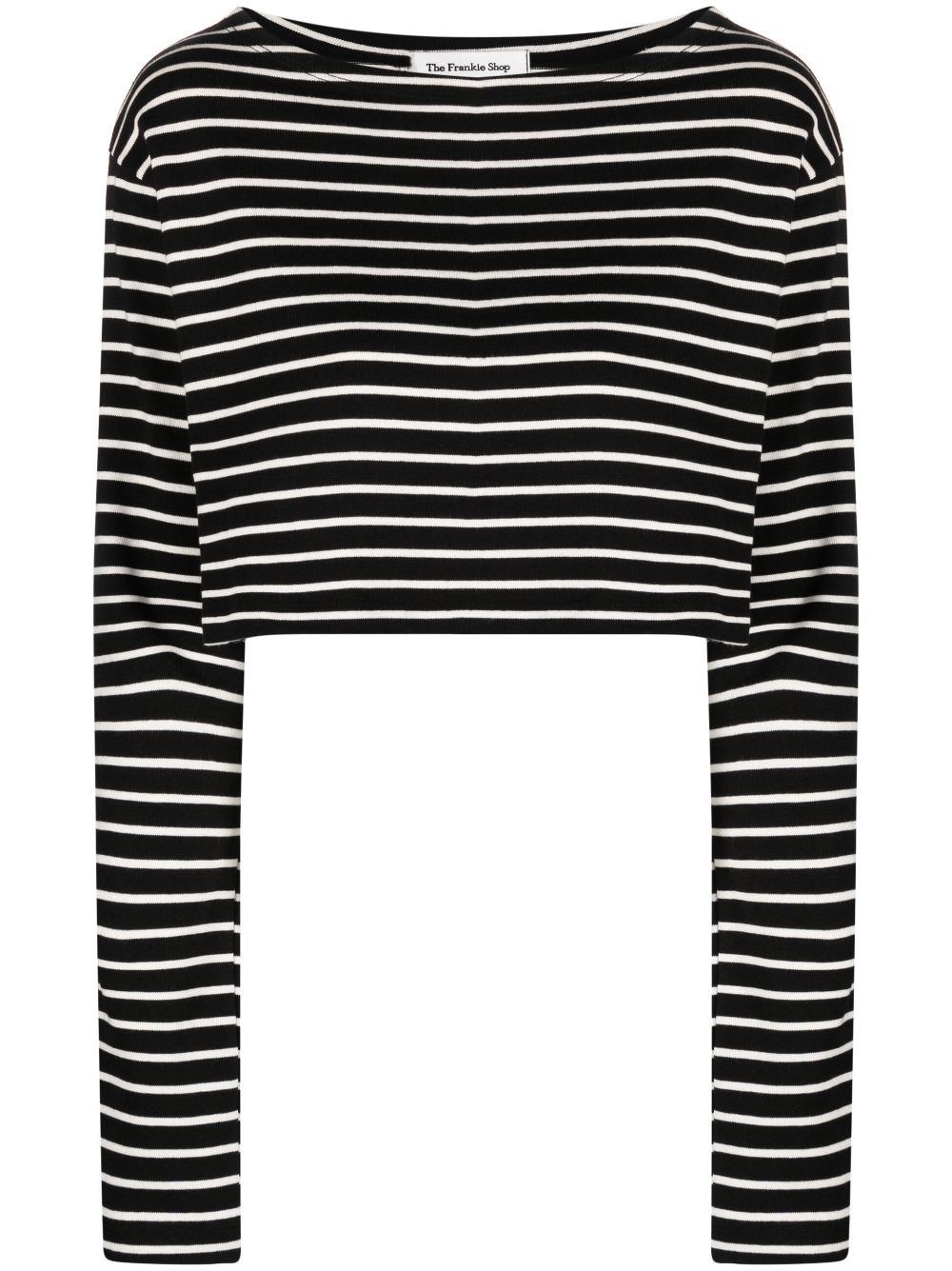 The Frankie Shop Tilla striped cotton crop top - Black