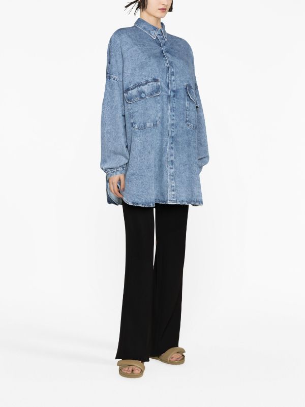 The Frankie Shop Dallas button-up Oversized Denim Shirt - Farfetch