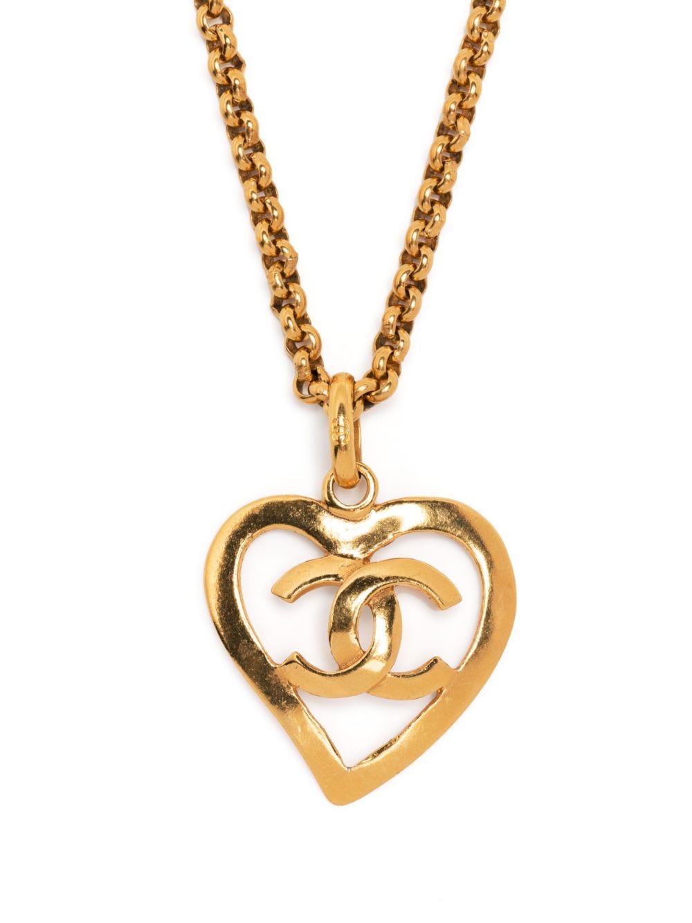 1995 CC heart pendant necklace