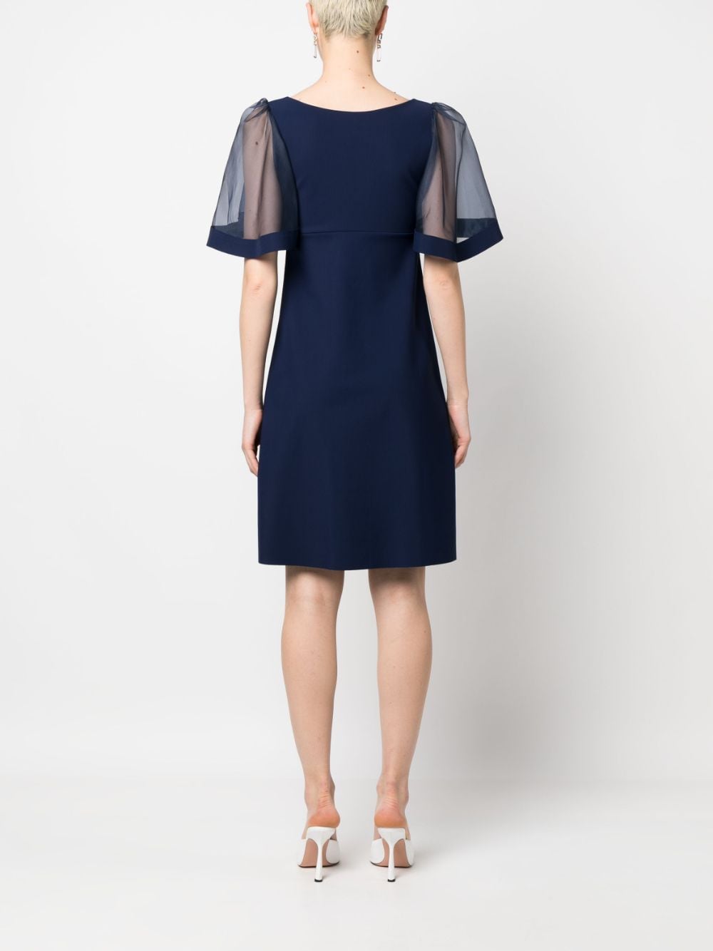 Shop Chiara Boni La Petite Robe Rema Wide-sleeved Dress In Blue