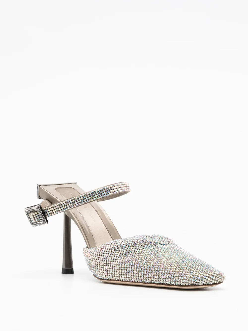 BENEDETTA BRUZZICHES ELENA 95MM CRYSTAL MESH MULES 