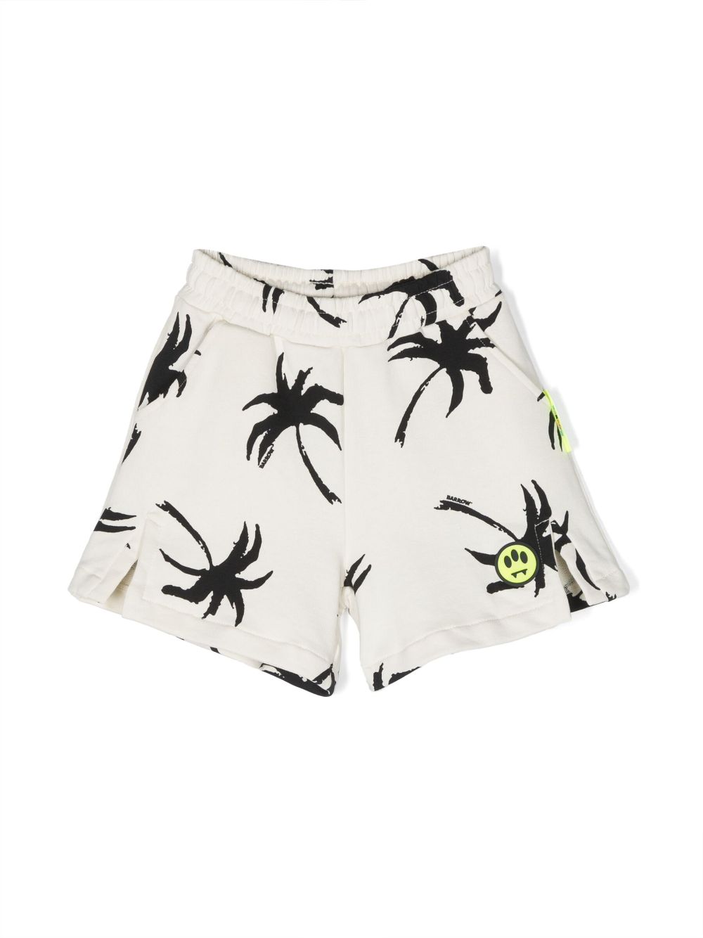 Barrow Kids' Palm Tree-print Cotton Shorts In Cream