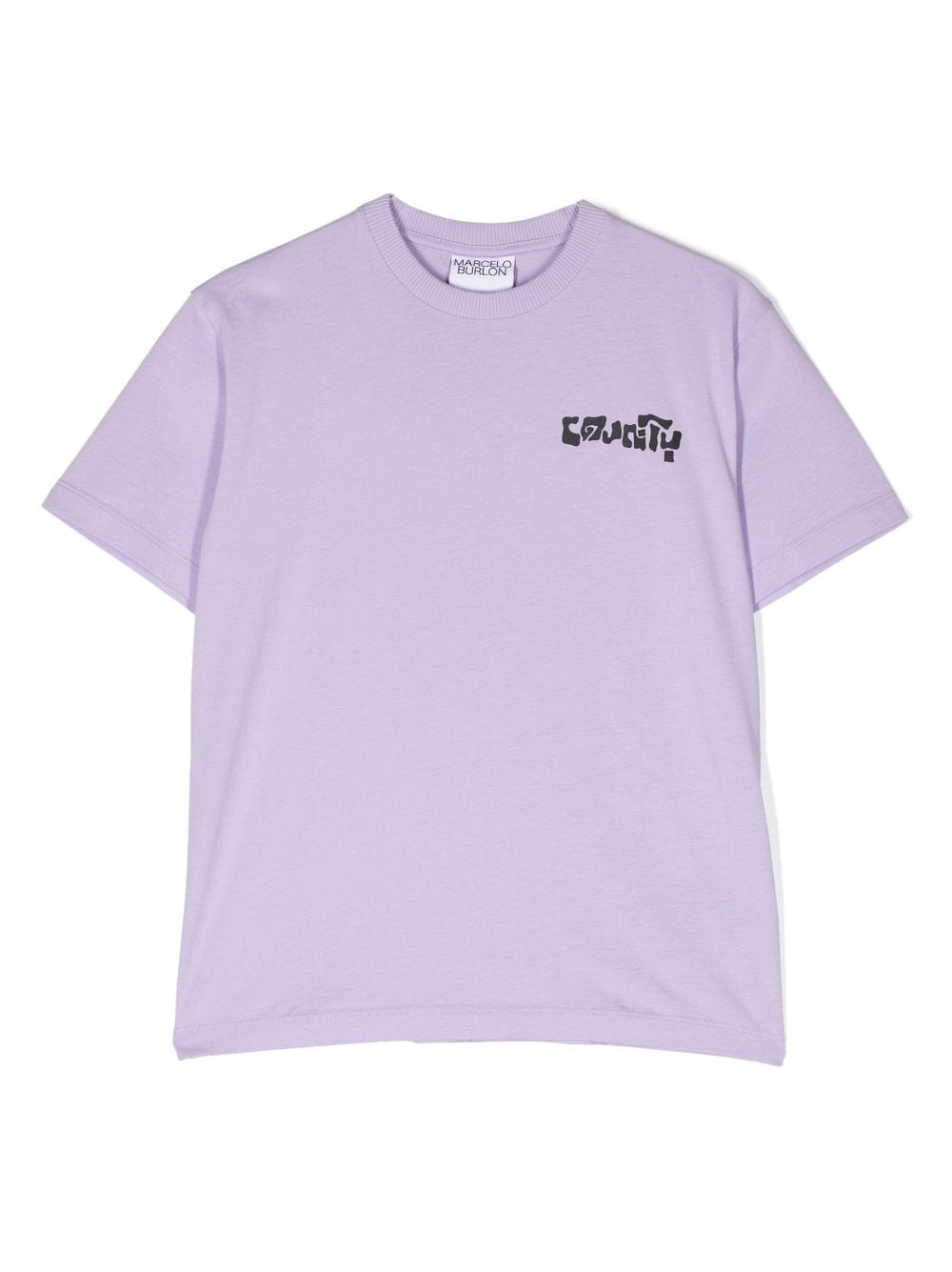 Marcelo Burlon County Of Milan Kids' Graphic-print Cotton T-shirt In Purple