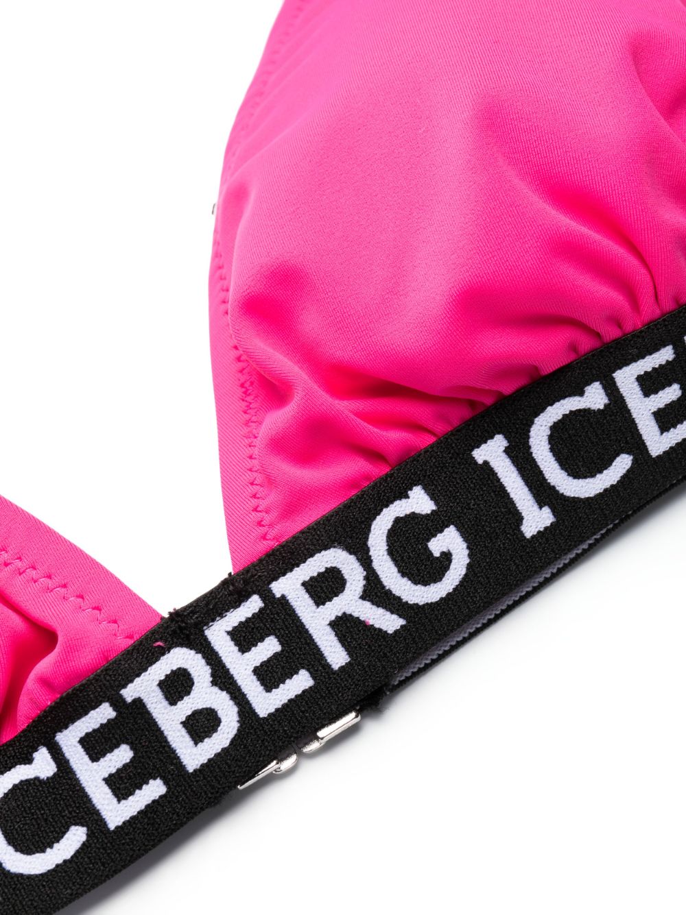 Shop Iceberg Logo-tape Halterneck Bikini Top In Pink