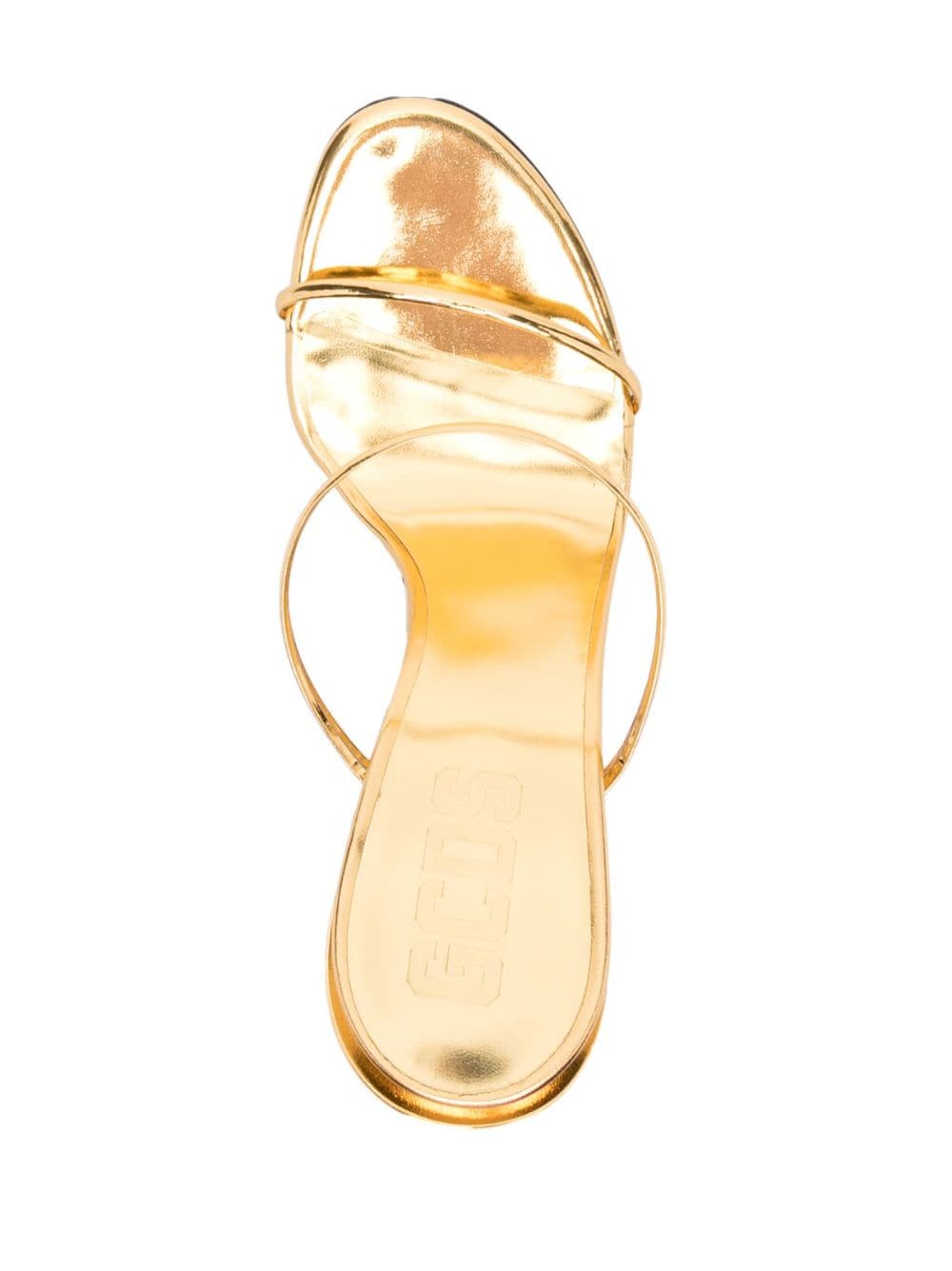 Shop Gcds Metallic 105mm Heeled Sandals In Gold