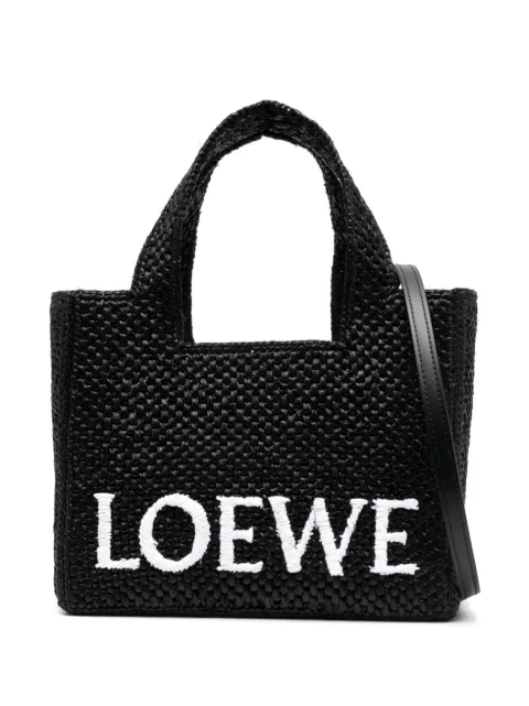 LOEWE Small Loewe Font raffia tote bag