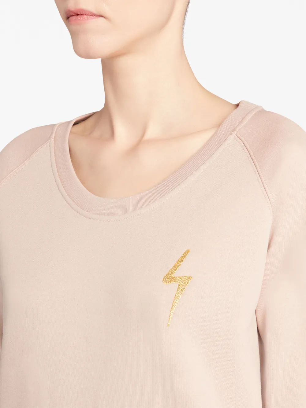 Giuseppe Zanotti Hanane Logo-embroidered Cotton Sweatshirt In Neutrals