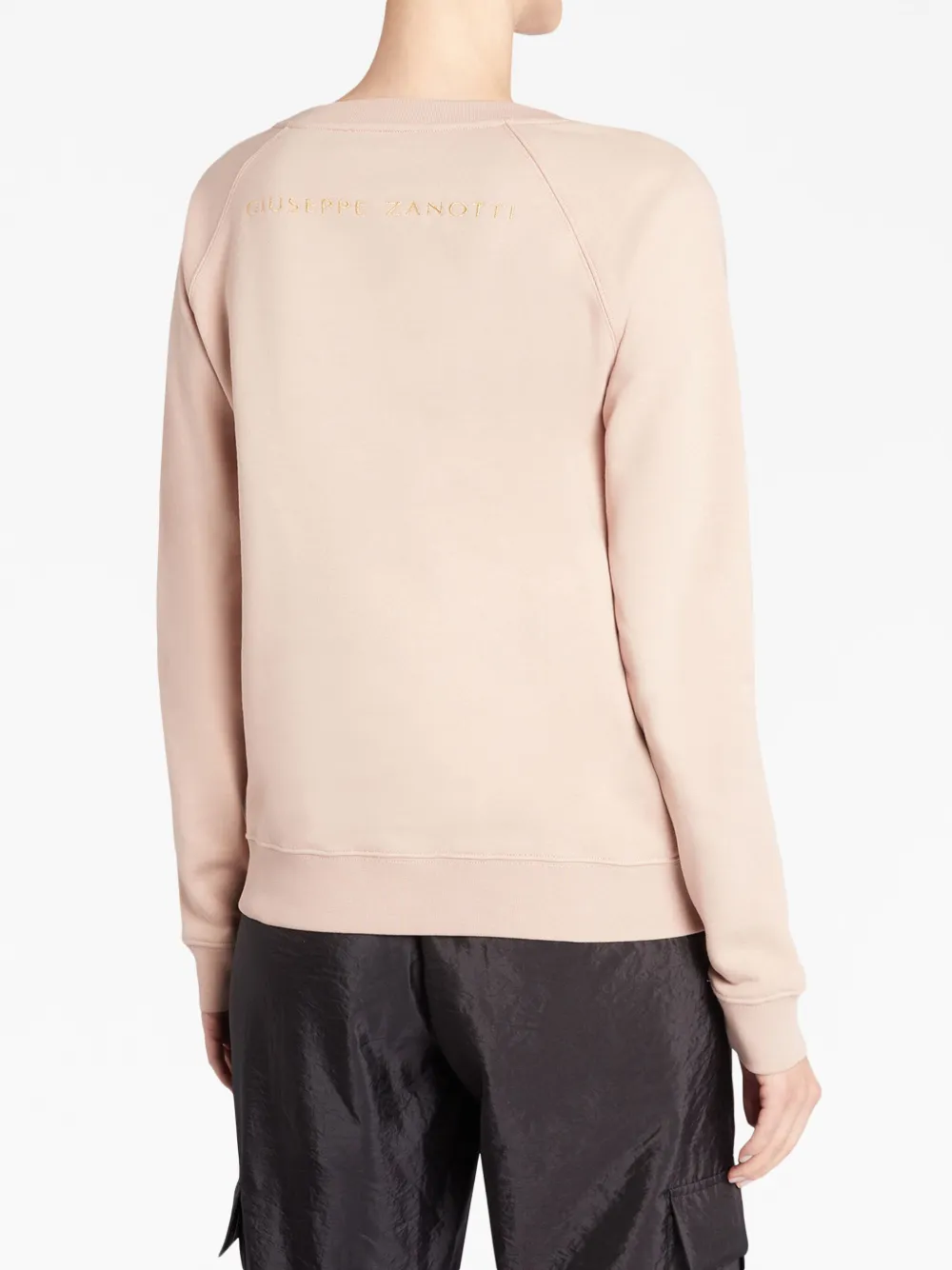 Giuseppe Zanotti Hanane Logo-embroidered Cotton Sweatshirt In Neutrals