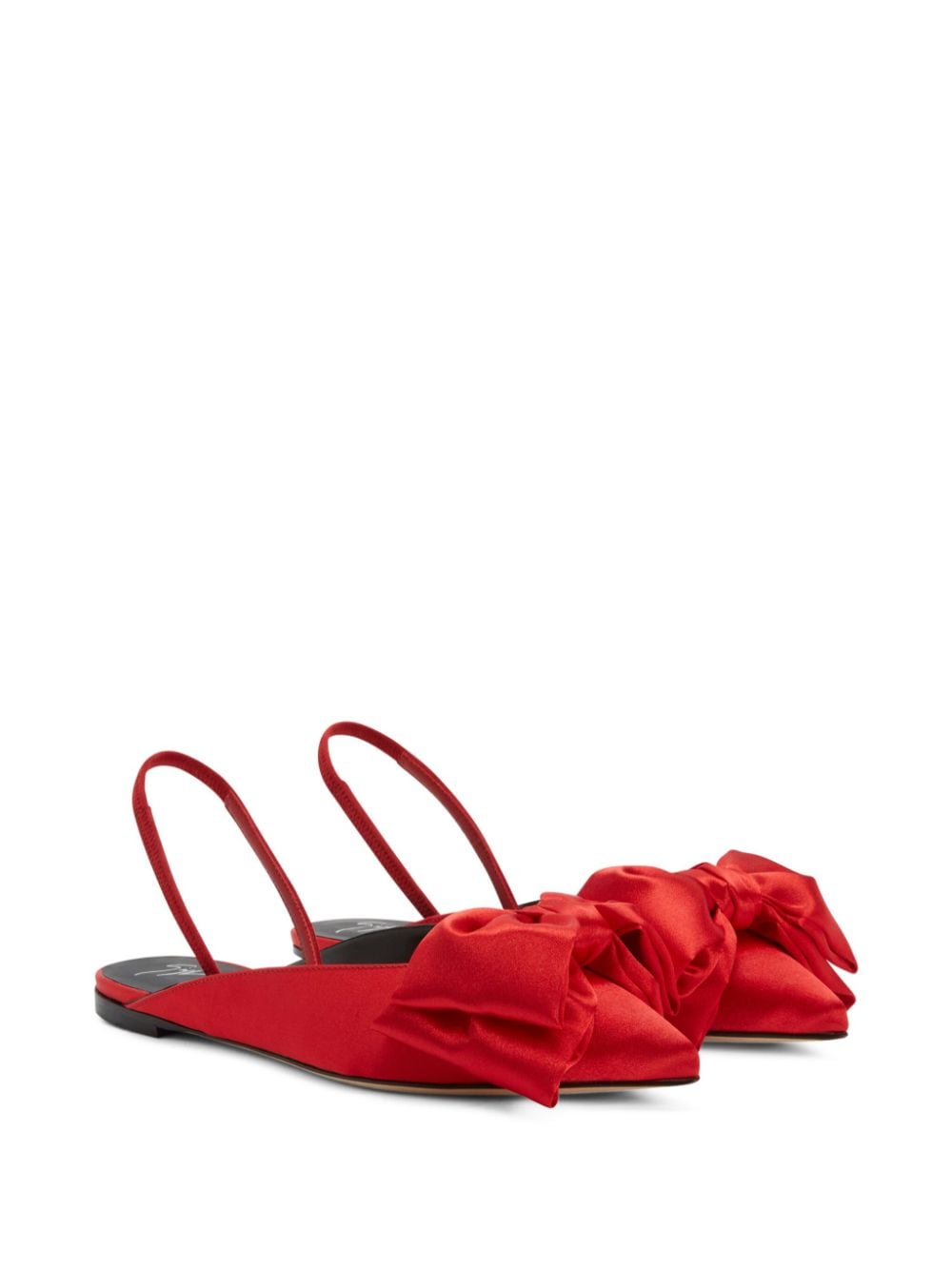 Giuseppe Zanotti Johanna bow-detail satin sandals - Rood
