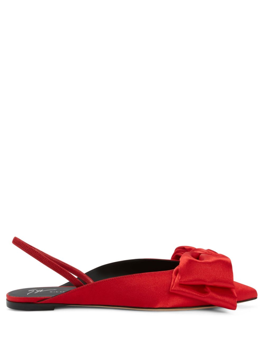 Shop Giuseppe Zanotti Johanna Bow-detail Satin Sandals In Red