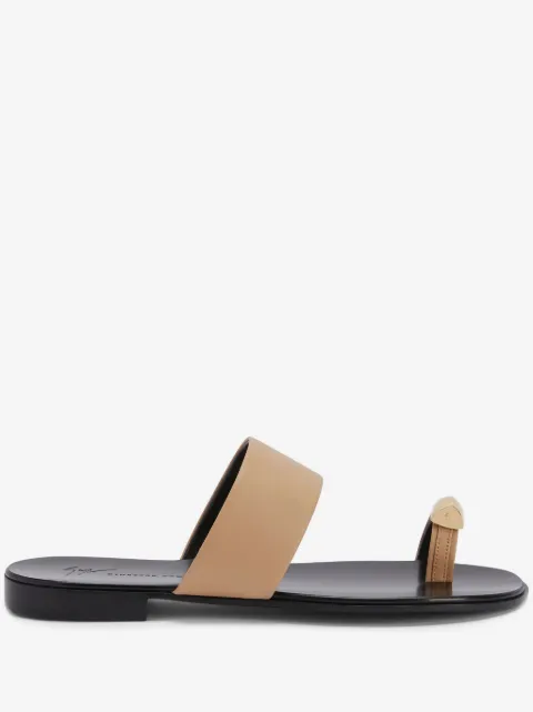 Giuseppe Zanotti Norbert leren sandalen met teenbandje