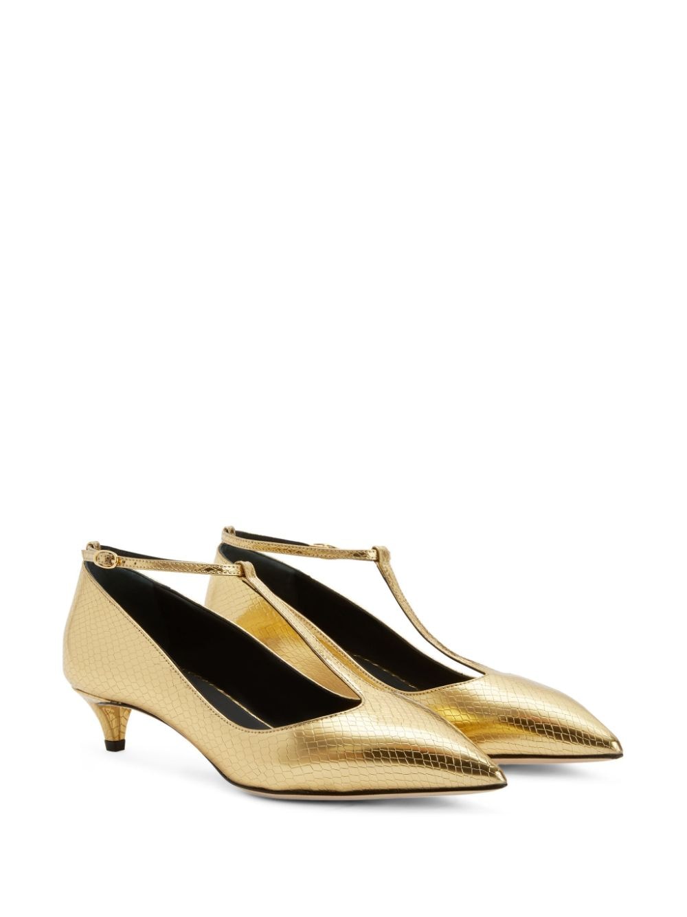 Shop Giuseppe Zanotti Olivia Snakeskin-effect Sandals In Gold