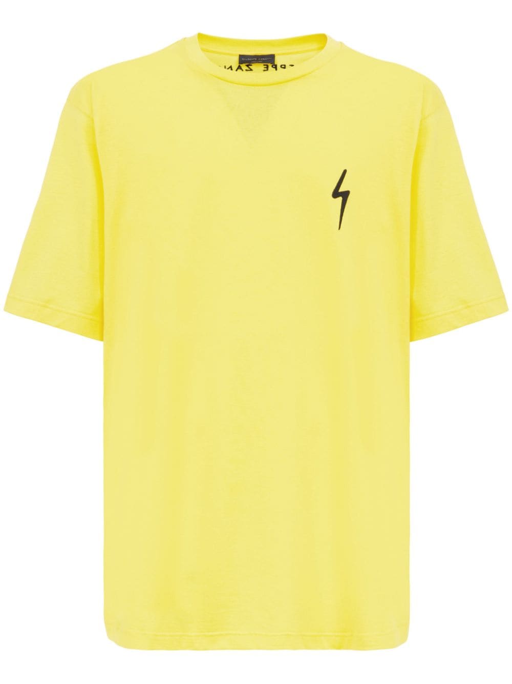 giuseppe zanotti t-shirt ezrha à patch logo - jaune
