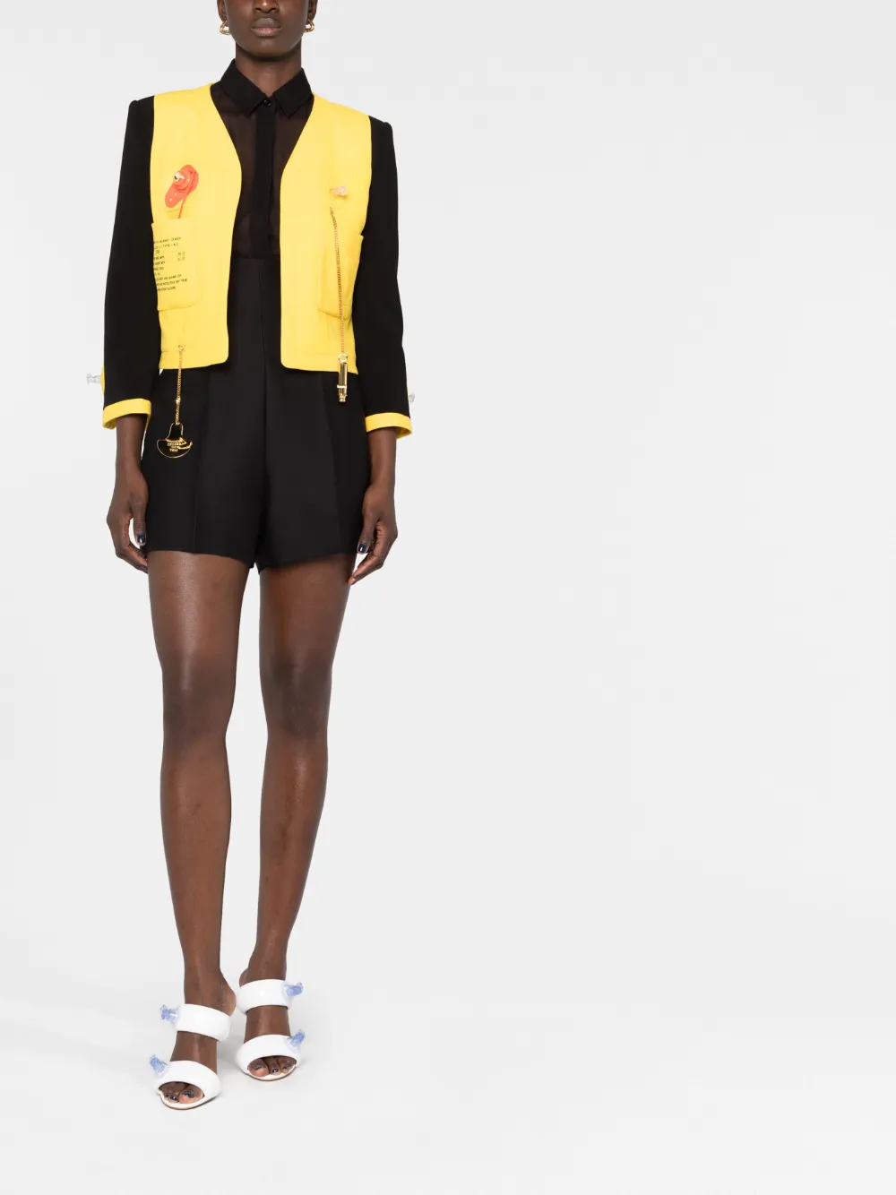 Moschino Life Vest cropped jacket - Geel