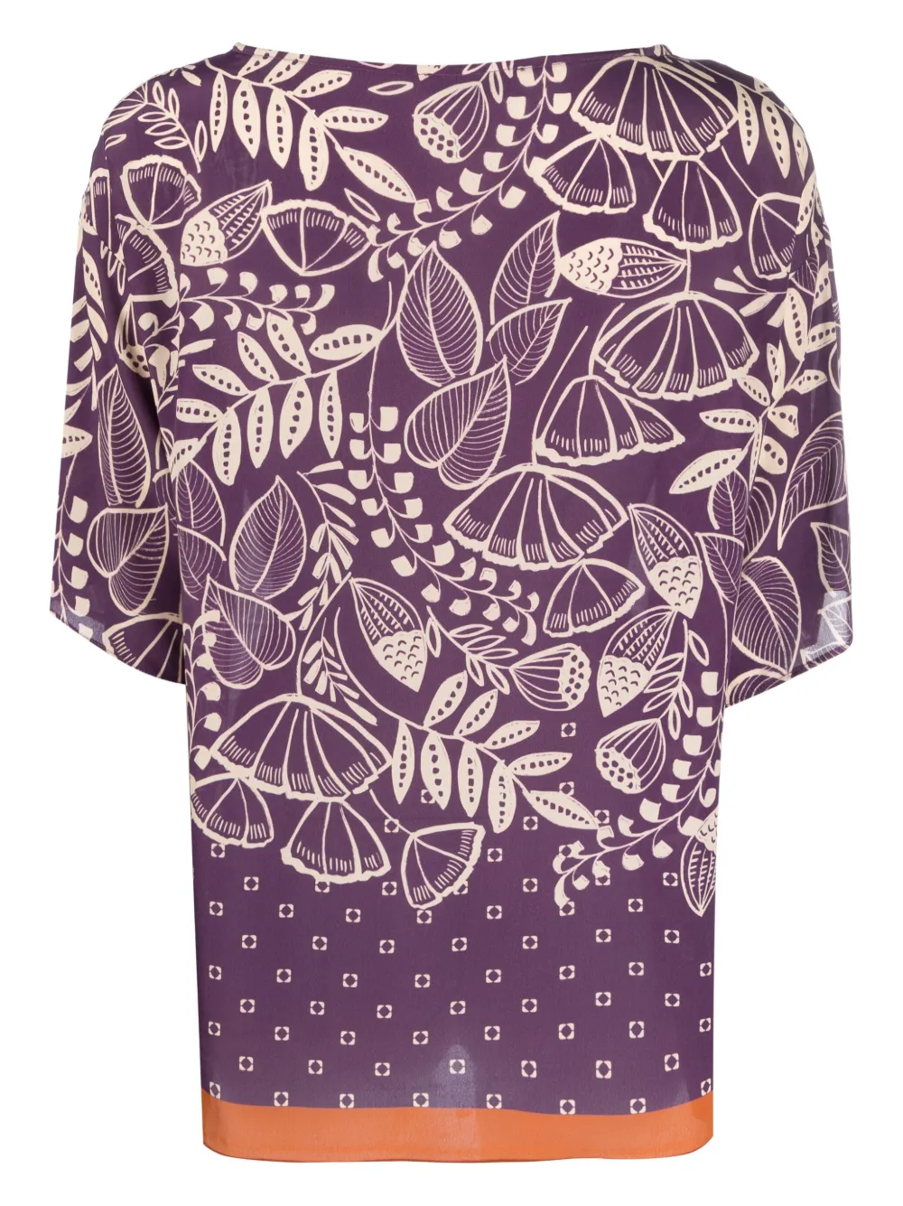 Antonelli graphic-print half-sleeved blouse - Paars