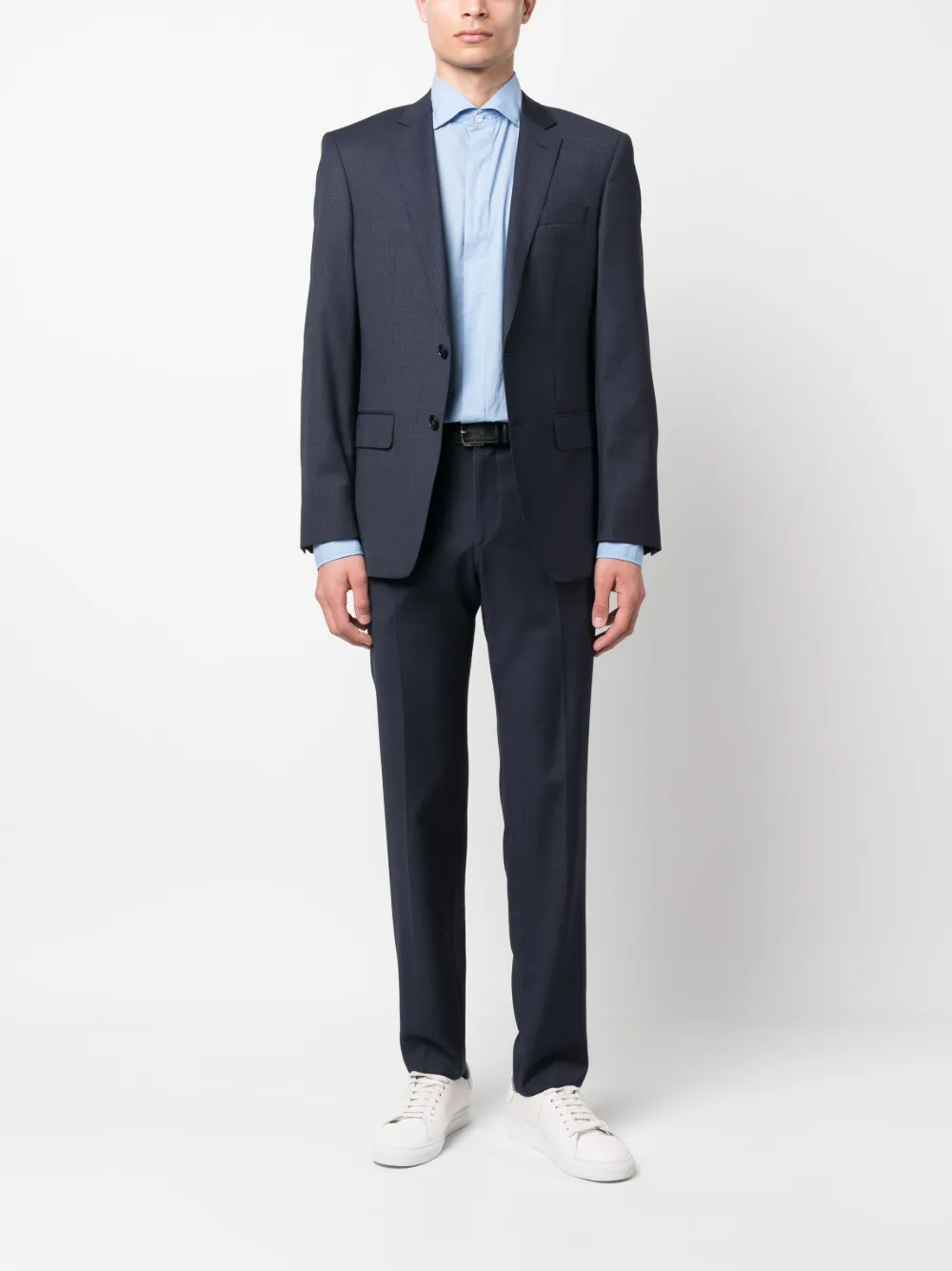 Finamore 1925 Napoli long-sleeve cotton shirt - Blauw