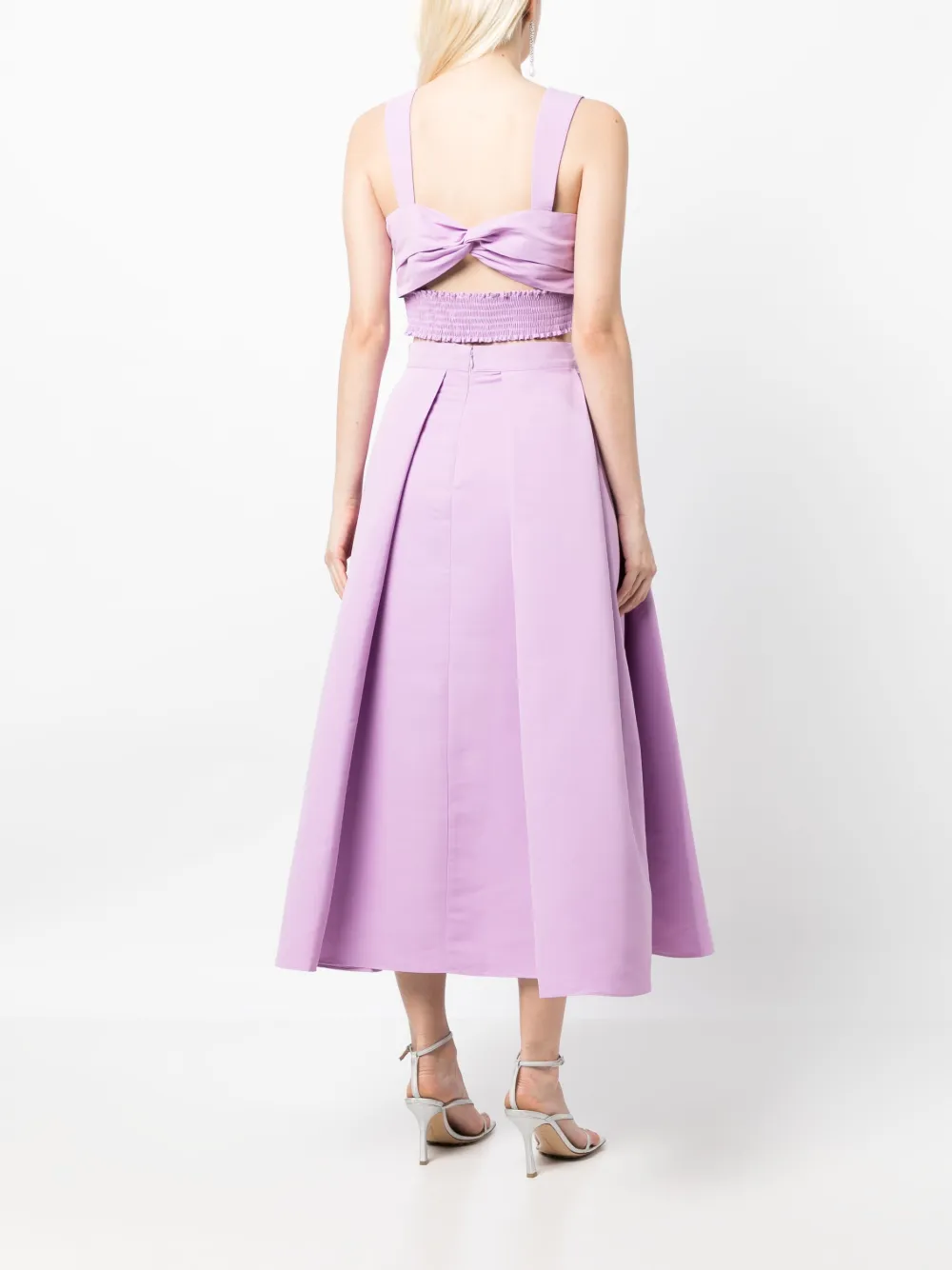 Sachin & Babi Darcy Cropped Twist-back Sweetheart Top In Purple