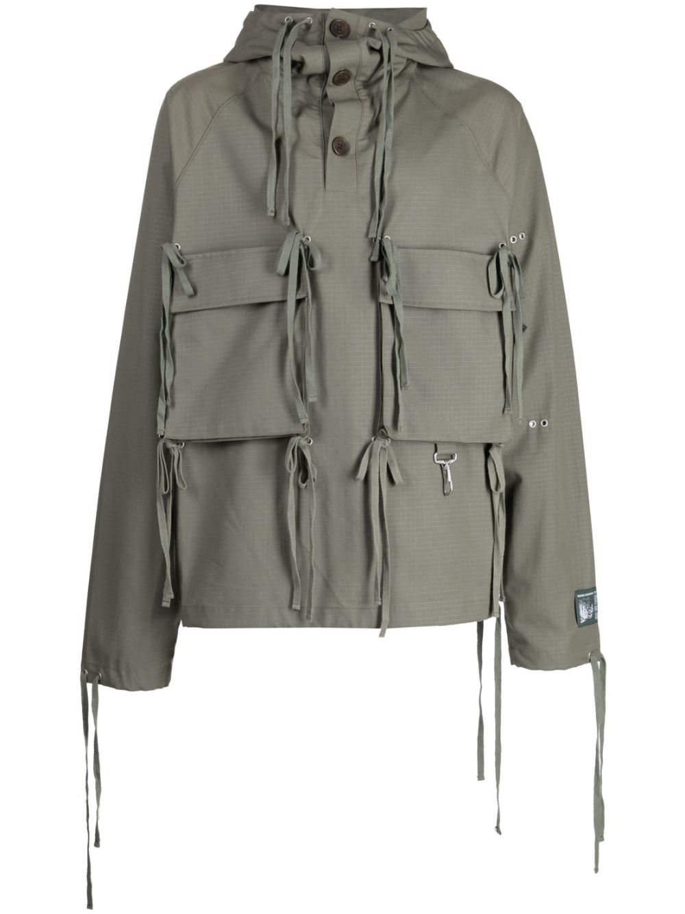 Reese Cooper Ripstop Pull-over Hooded Jacket In Green