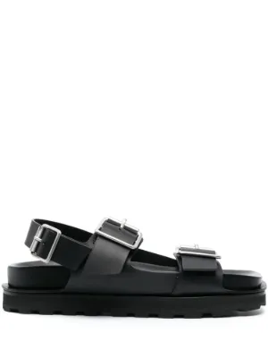 JIL SANDER パデッド　サンダル Jil Sander: ブラック パデッド サンダル | SSENSE 日本