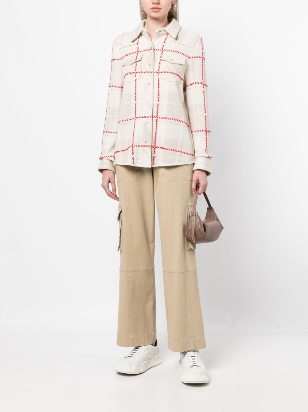 Shop Twp Multi-pocket Straight Trousers In Neutrals