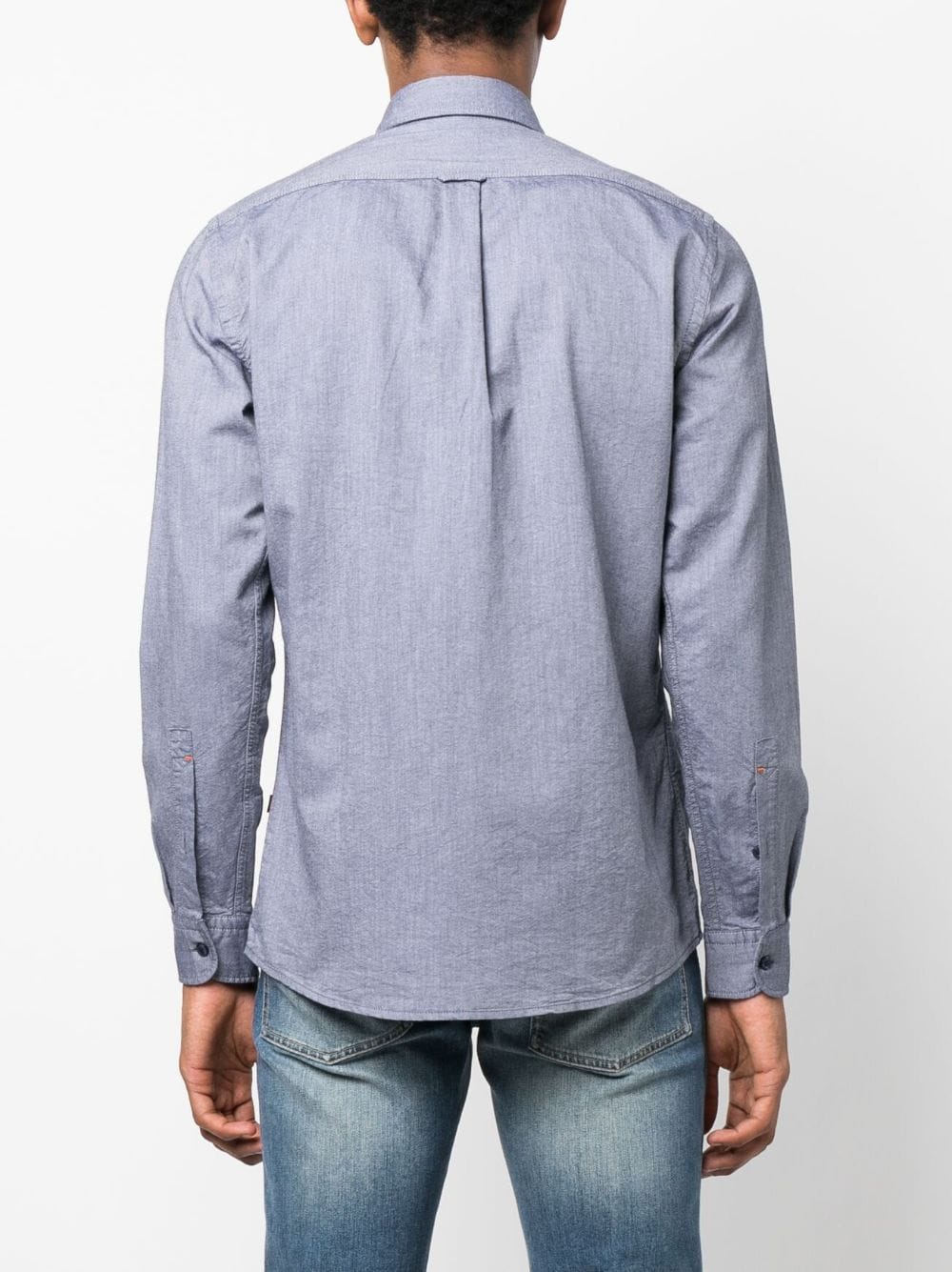 Shop Hugo Boss Embroidered-logo Detail Shirt In Grey