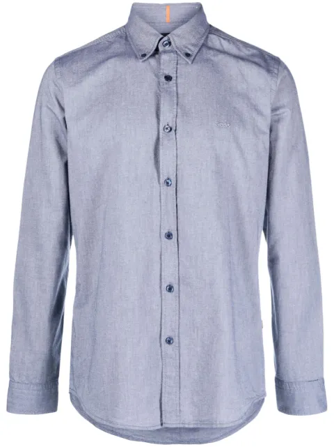 BOSS embroidered-logo detail shirt 