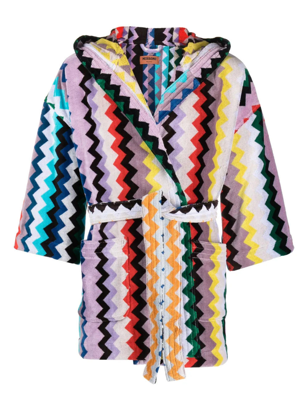 Missoni Carlie Bademantel Mit Zickzackmuster In Purple