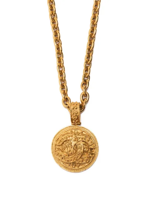CHANEL Pre-Owned 1994 CC medallion pendant necklace