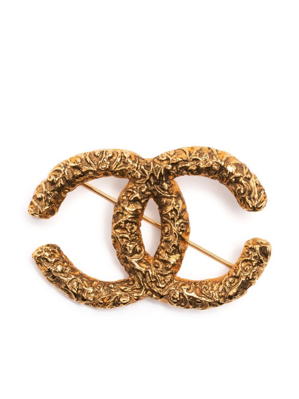 CHANEL CC Logo Vintage Brooch Gold Tone Pin Auth wBox 0525  eBay
